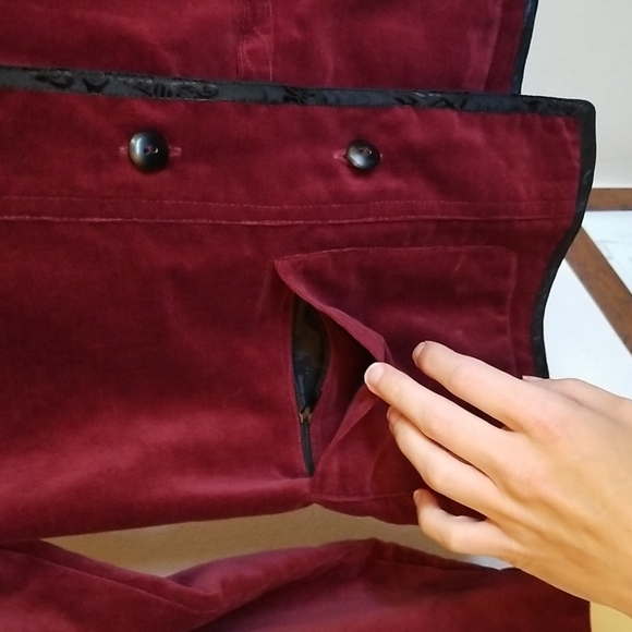 Tibetan Trader Berry Red Velvet Chore Shacket Small - Picture 7 of 16
